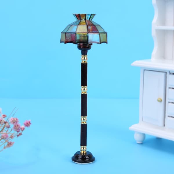 1:12 Miniature Dukkehus Tilbehør Gulvlampe LED Lys Møbel Legetøj