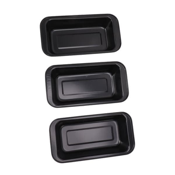 3 st non-stick bakformar i kolstål med beläggning, brödform rektangulär svart