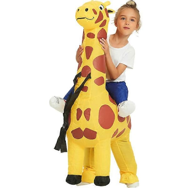 Oppusteligt girafkostume til børn