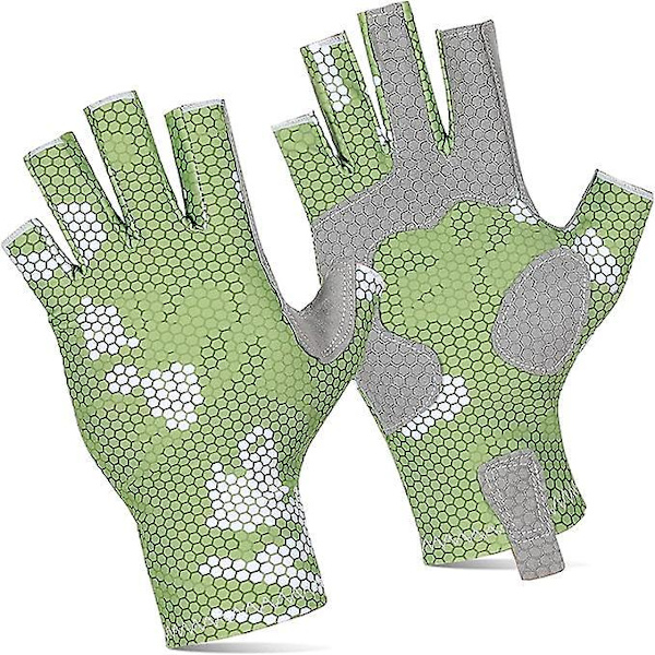 Kamuflage Fiskerihandsker - Silikon Anti-slip Design, Komfortable og Åndbare, Solbeskyttelse (2 stk)