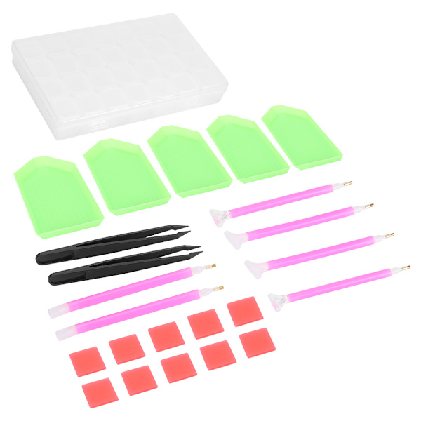 24 kpl timanttimaalaustyökalusarja muovi 5D aloittelijoille ammattilaisille DIY-tarvikkeet