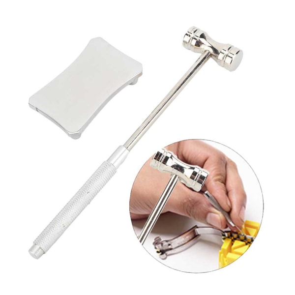Professionell Iron Dapping Bench Block Hammer Set Watch Reparationsverktyg