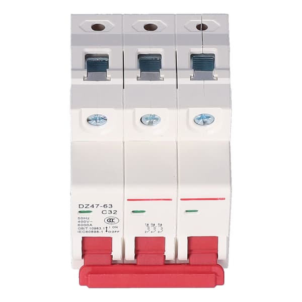 Miniatyr effektbryter DIN-skinnefeste PC-deksel Husholdningsluftbryter AC 400V 3P DZ47‑6332A