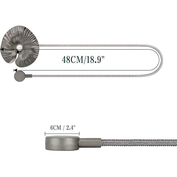 Magnetiska Lotus-legering Gardinupphängningar - Mörkgrå (2-pack)