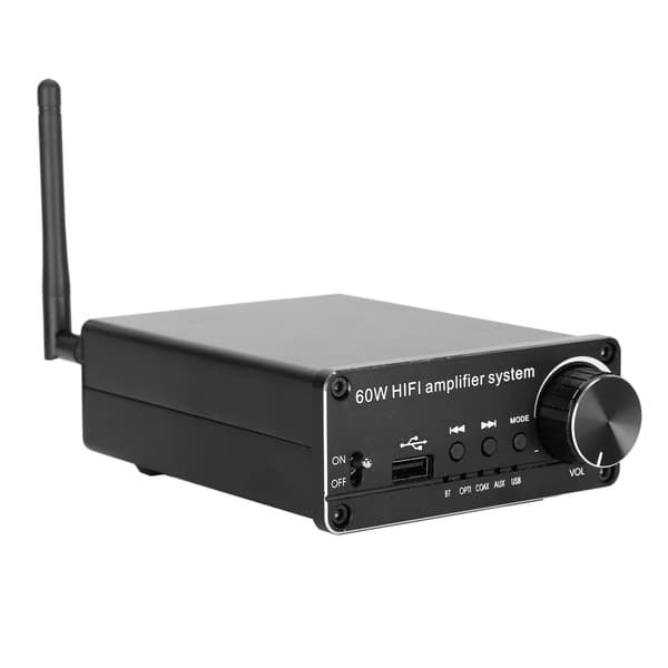 100‑240V Bluetooth 5.0 effektforsterker Stereo Hjem 60W Audio Digital lydforsterker UK Plug