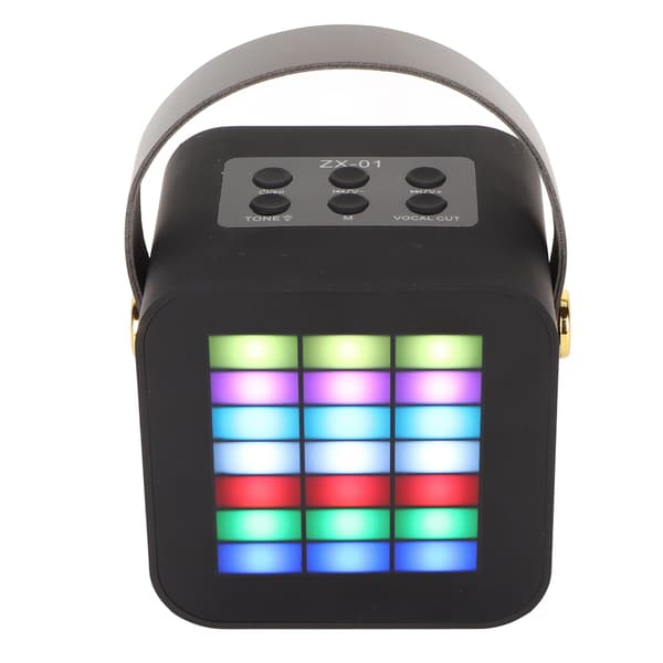 Lasten Mini Karaoke-laite BT 5.3 LED-valotehosteet Langaton Bluetooth-kaiutin 2 mikrofonilla juhliin