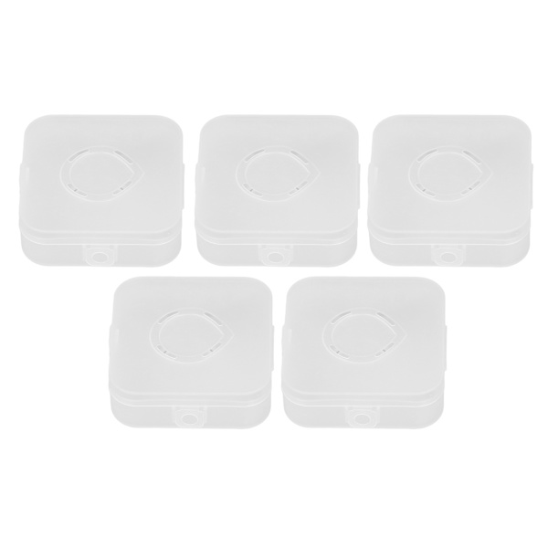 5 stk. Pudder Puff Opbevaringsboks Holder Transparent Hvid Åndbar Støvtæt Makeup Puff Container Etui