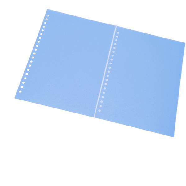 50 st arkpapper bindande omslag matt A5 20 hål PP plast för presentation blå