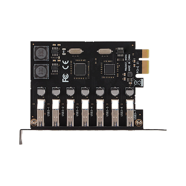 PCIE til USB 3.0 udvidelseskort 5 Gbps højhastigheds 4A strømforsyning VIA Chip PCB med 7 USB3.0 porte til Windows