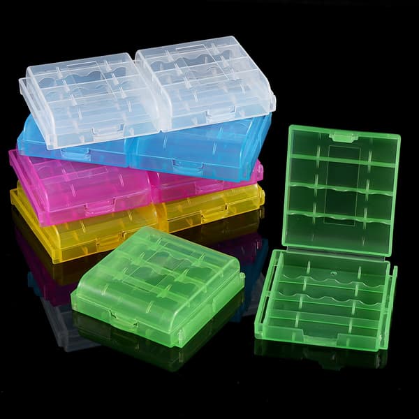 5 farver multifunktionel transparent hård plast etui holder opbevaringsboks til AA AAA batteri