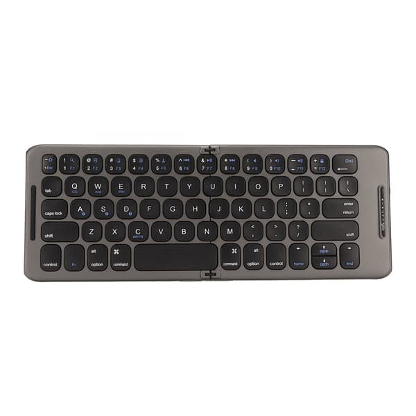 Sammenfoldeligt trådløst tastatur 65 taster sort bærbart mini ultratyndt foldbart tastatur til bærbare computere tablets smartphones