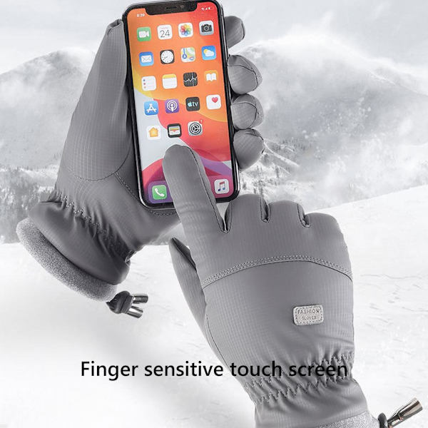 Vinterhandsker Touchscreen Fleeceforet Varme Handsker Isolerede Anti-Slip Vandtætte Termiske Skihandsker til Mænd Kvinder Cykling Ridning Løb