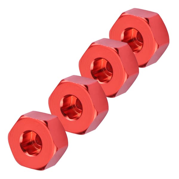 Aluminiumslegering 5 mm til 12 mm hjulnavadapter til WPL 1634 RC lastbil (rød)