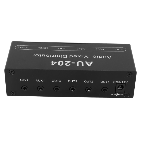 Stereo Audio Splitter Box Mini Forforsterker Hodetelefonforsterker 2-veis inngang 4-veis utgang 3,5 mm