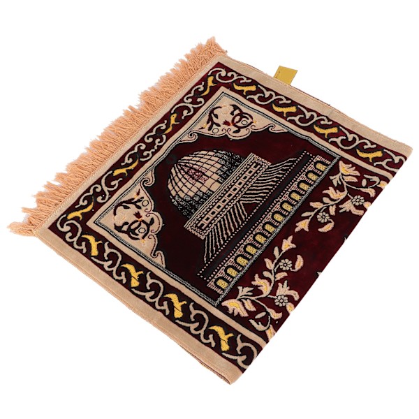 Muslimilainen rukousmatto polypropeenikuidusta, kannettava, hieno kukkakuvio, etninen rukousmatto (110x70cm / 43,3x27,6in) Punainen