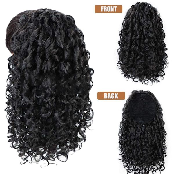 Curly Hestehale Extension Hestehale med snøring for svarte kvinner Syntetisk Curly Hestehale med snøring for kvinner