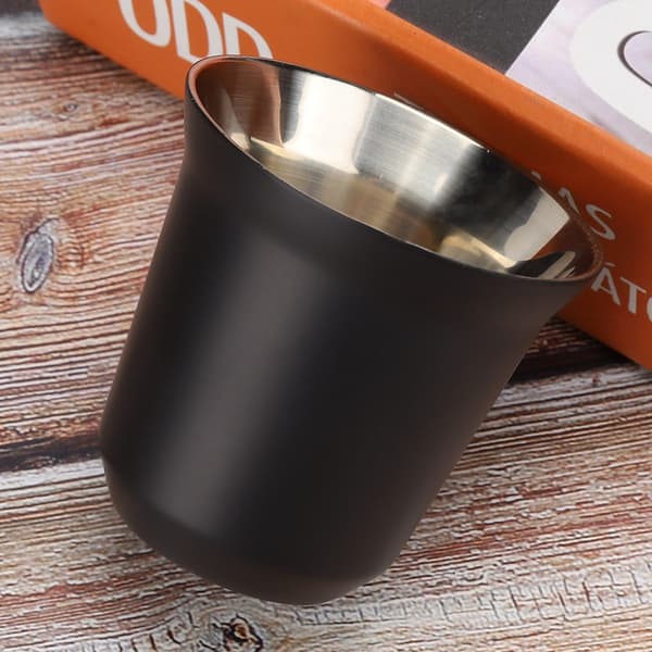 304 Rustfrit Stål Varmeisoleret Dobbeltlags Kaffekop Krus til Hjemmekaffebar Mat Sort
