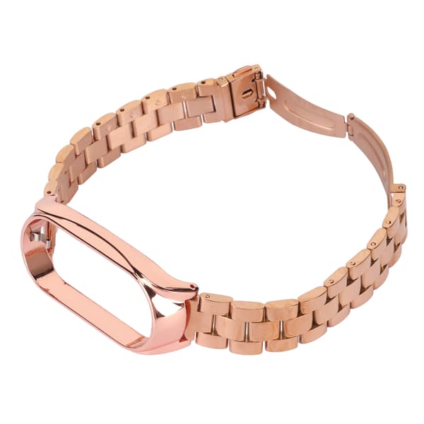 Smartklokke-armbånd i rustfritt stål, solid justerbart beskyttende erstatningsarmbånd for Mi 7 NFC Rosegull