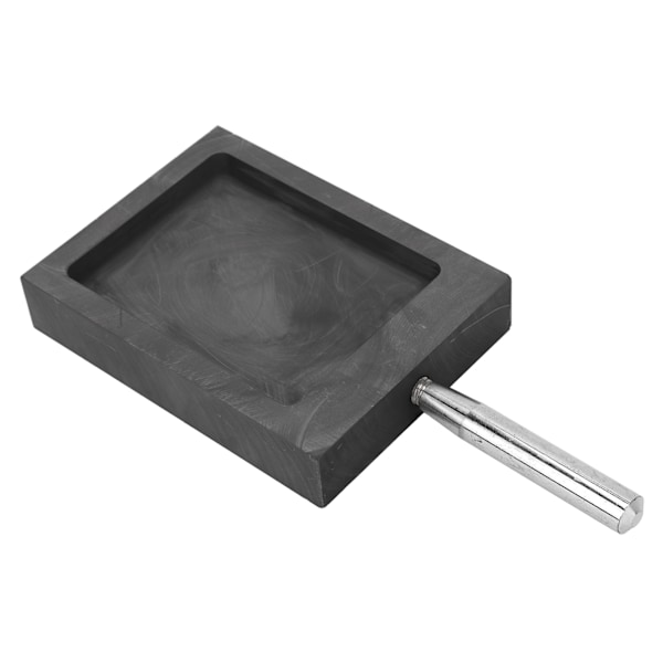 Grafittstøpeform Metallbarrestøpeform Digel med Håndtak for Smelting Raffinering Gull Sølv Kobber 4,13 X 3,15 X 0,39in