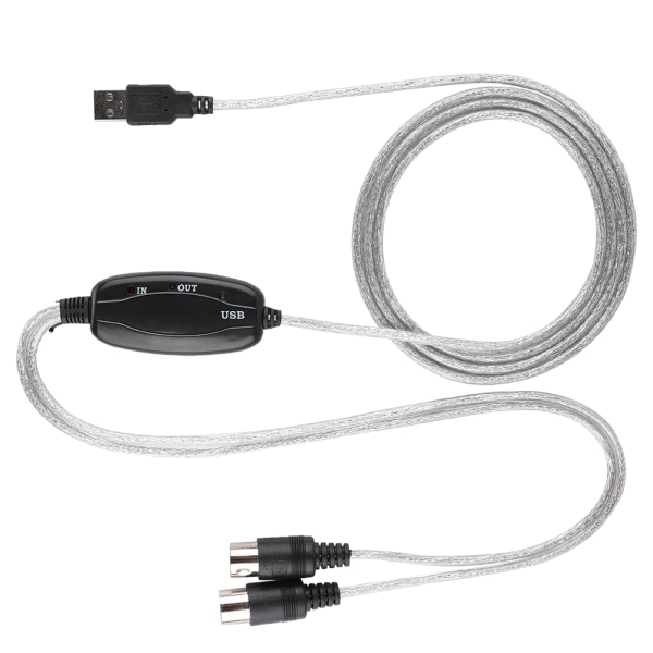 MIDI til USB-kabelkonverter MIDI-interfaceadapter Kabel Keyboard Musikredigeringslinje