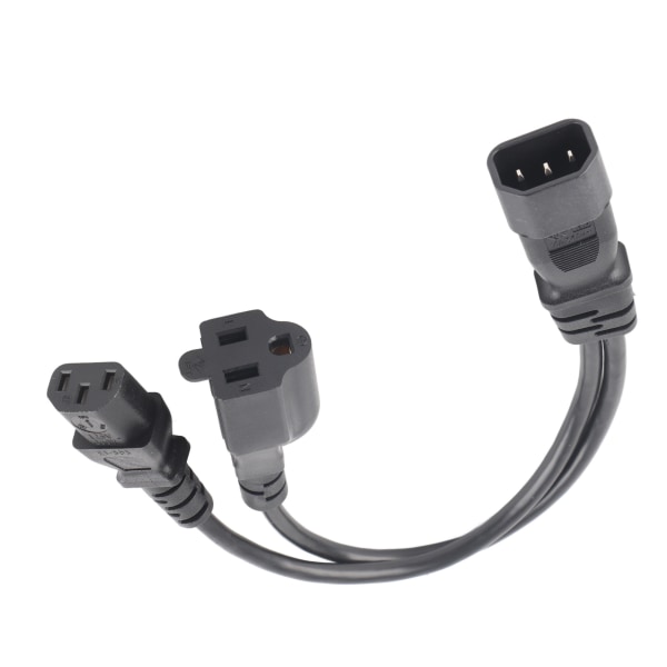 C14 han til C13 Nema 5-15R hun Y splitter strømledning 1 i 2 ud 10A 250V vandtæt strømforlænger adapterkabel
