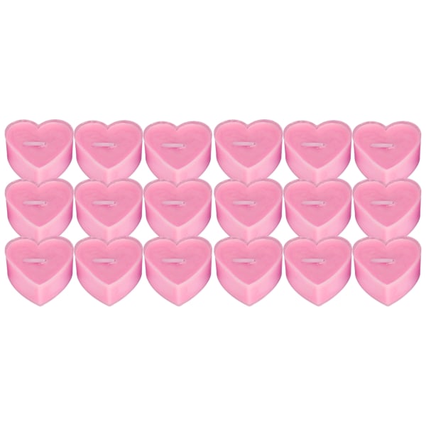 18 stk Hjerteformet stearinlys Mini romantisk middag stearinlys dekorasjoner Ornamenter Rosa