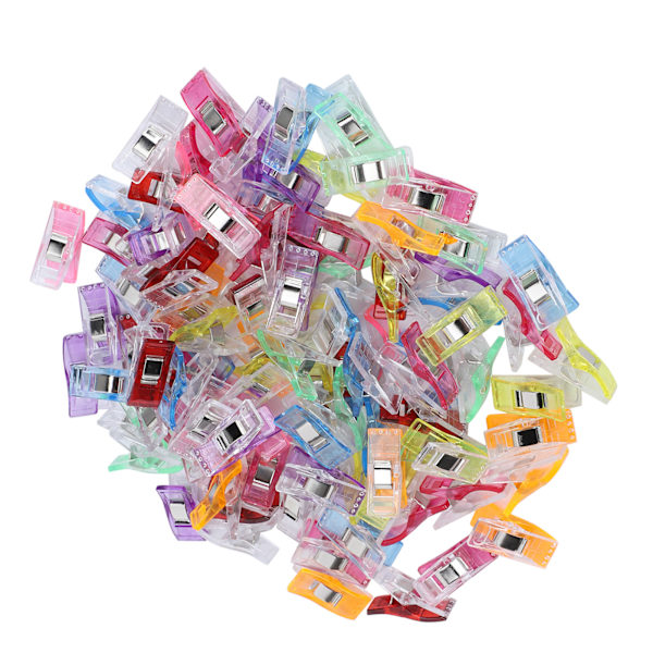 100 stk Hemming Clips DIY Fargerike Plast Stoff Stoff Håndverk Klips Sytilbehør