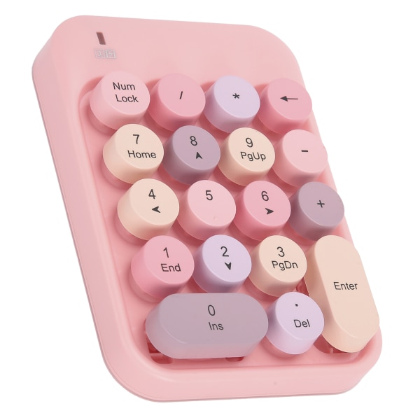 AJAZZ trådløst numerisk tastatur Chokolade-tasthætte til skift af spilretning AK18 2.4GPink