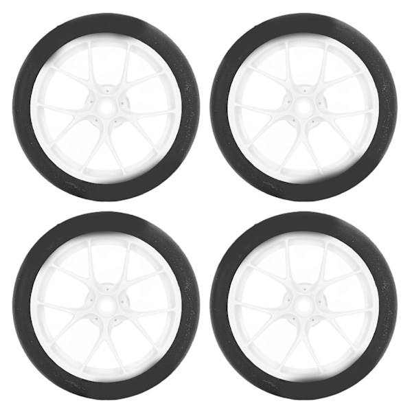 4 st 1/10 On Road Hjul Däck Gummi Universal för TAMIYA TT01 XV01 RC Bil Typ A Vit