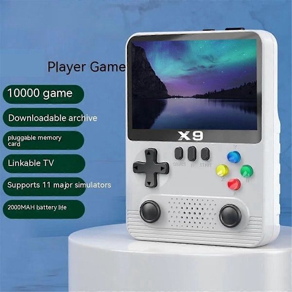 X9 Kannettava pelikonsoli 10000+ peliä 3,5 tuuman kaksoispelaajaa 2000 MAh, A