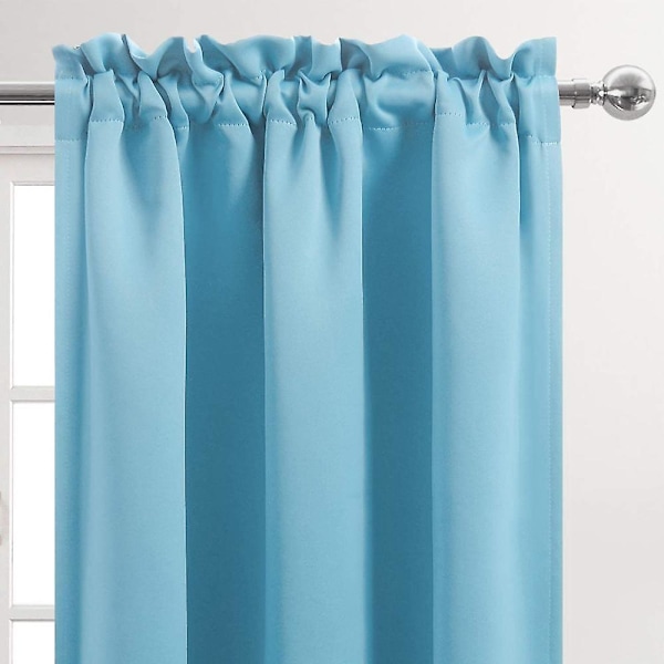 Lyseblå Blackout Gardiner 42x63 tommer Termisk Isoleret 2 Paneler Vinduebehandlinger Draperier