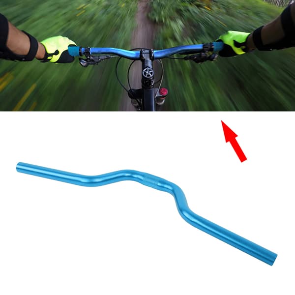 Aluminium sykkel fast gir Riser Bar styre 25.4mm*520mm (blå)