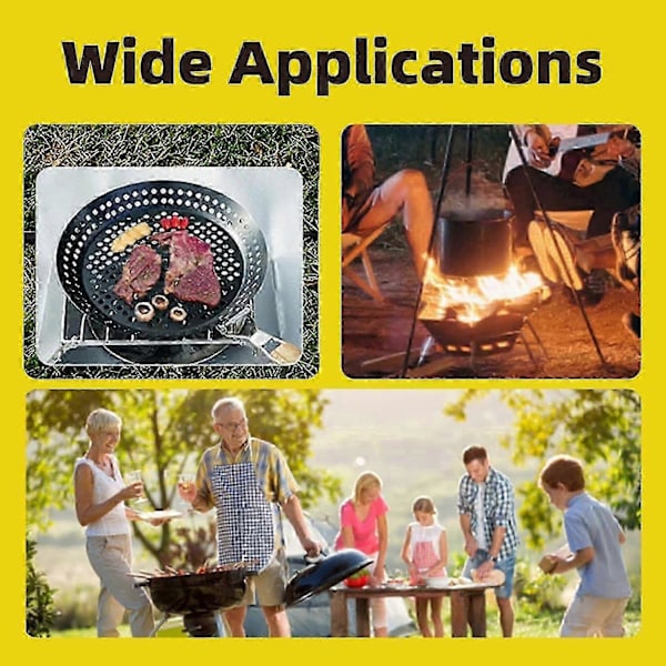 BBQ Non-Stick Grillpanna, Rostfri Grillpanna Avtagbara Grilltillbehör för Utomhusbruk