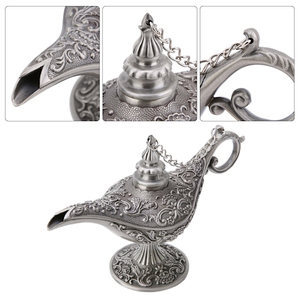Røkelsebrenner i form av en hul Aladdin-lampe, dekorasjon til skrivebordet, hjemmet
