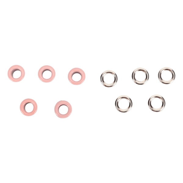 500 set Grommet Kit 6 mm Rund Robust Koppar Vibrerande färg Bred applikationsöglesats för läderkläder Tyg Rosa