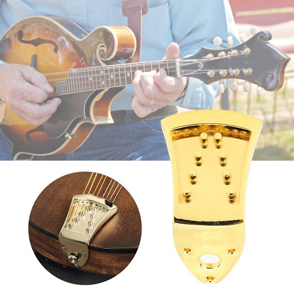 Mandolin Stjärtstycke Guld 8-Sträng Skruvar Triangulära Delar Musikinstrument Tillbehör