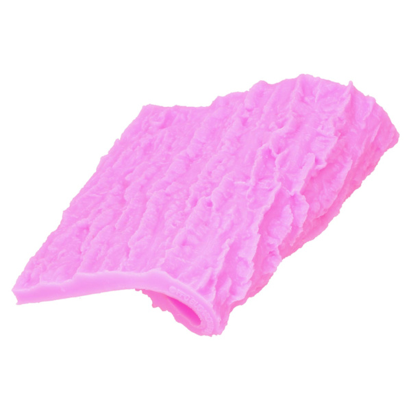 Trädbark Textur Silikonform Tårtfondant Spetsform Avtrycksmatta Dekorationsmaterial Rosa