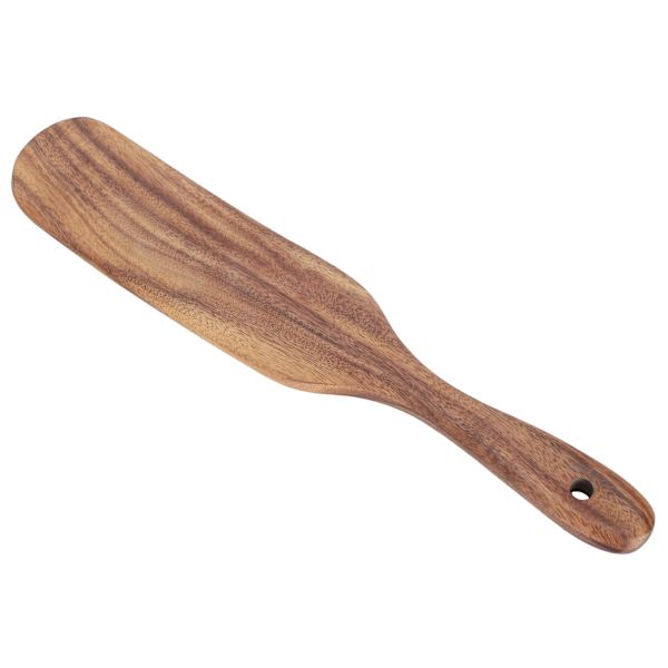 Teak Spatel Flad Form FoodGrade Træ Madlavning Spatel til Hjem Køkken Madlavning(25.5x6cm )