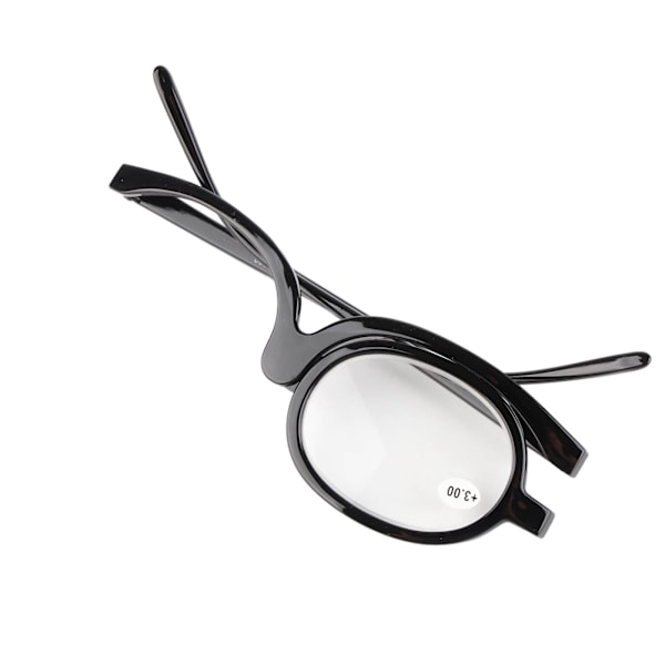 Forstørrelsesglas Makeup-briller Moderigtigt fleksibelt flip-down-objektiv Kosmetiske læsebriller med etui +3,00