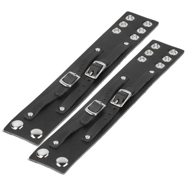 2st Breda Läder Manschett Armband Justerbart Punk Konstläder Armband Bälte