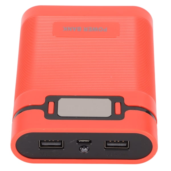 DIY Mobil 18650 Batteriladdare Powerbank 4 Batterier Kapacitetsbox Mikroingång 2-vägsladdning med LCD-display Röd