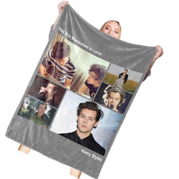 Polyester tæppe hudvenligt blødt maskinvaskbart klart trykt tæppe til sofa kontor rejse 140x200cm / 55.1x78.7in