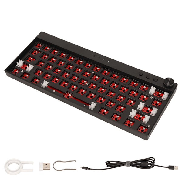 61-tangenters mekaniskt tangentbord DIY-kit RGB-bakgrundsbelysning Switch Hot Swap Custom mekaniskt spelande tangentbordskit Svart