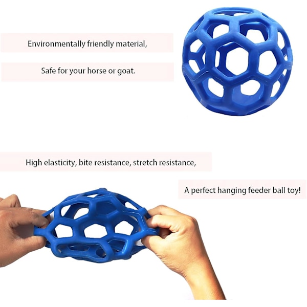2-pack Höbalar för Hästar, Getter, Får, Stressreducering (Blå)