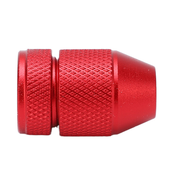 Justerbar borrstoppkrage i aluminiumlegering, röd halkfri nylon inner ring borrstoppkrage för träbearbetning för 0,04 till 0,2 tum borr