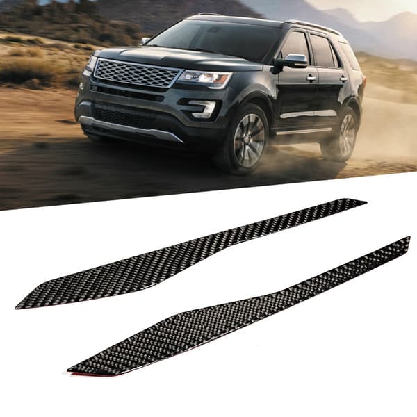 2 stk. ægte kulfiber midterkonsolpanel dekorationsbeklædning passer til Ford Explorer 2013-2018