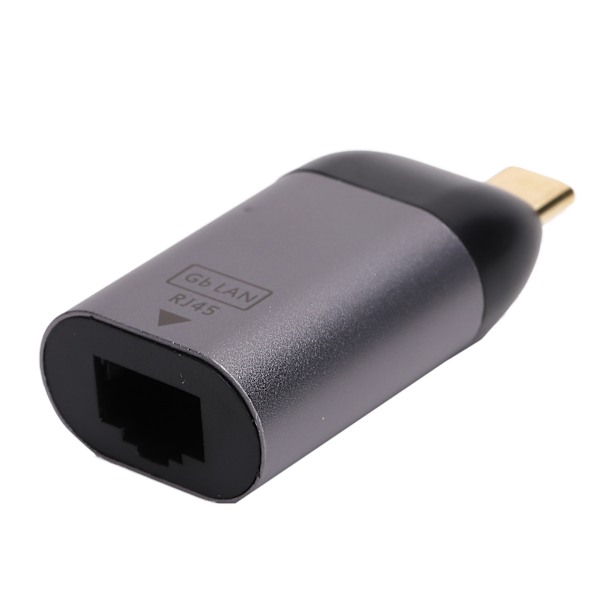Type-C til RJ45-adapter i aluminiumlegering, bærbar 1000 MBPS-konverter, elektroniske komponenter