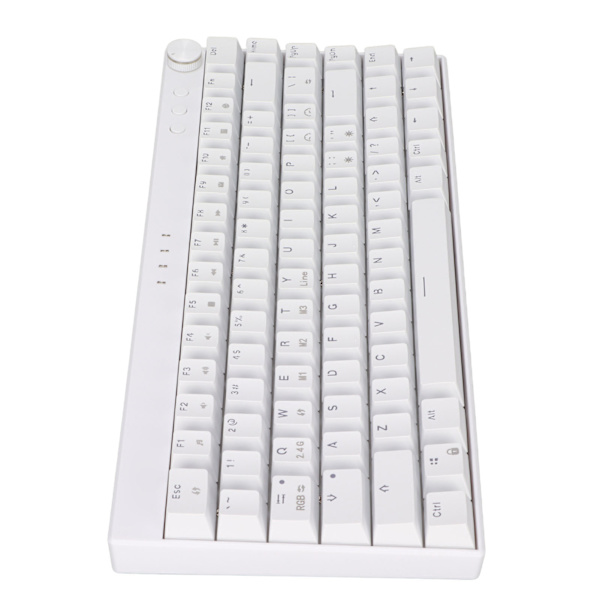 Tre-modus mekanisk tastatur 82 taster RGB dynamisk bakgrunnsbelysning N-tast rollover hvit mekanisk tastatur for kontor hjemmebrun bryter