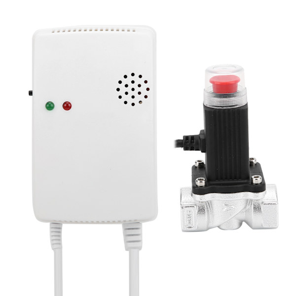 Drivstoff Kull Naturgass Alarm Uavhengig veggmontert husholdning med drivmagnetventil AC110220V(EU-plugg)
