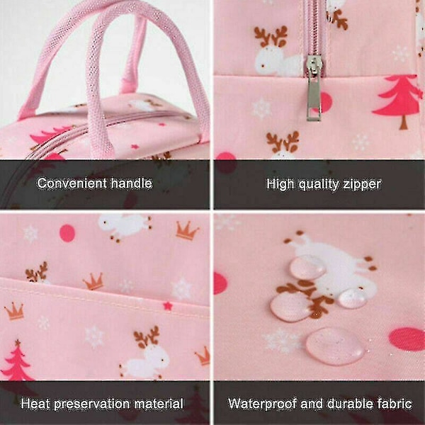 Isolert rosa alpakkalunsjpose for voksne og barn